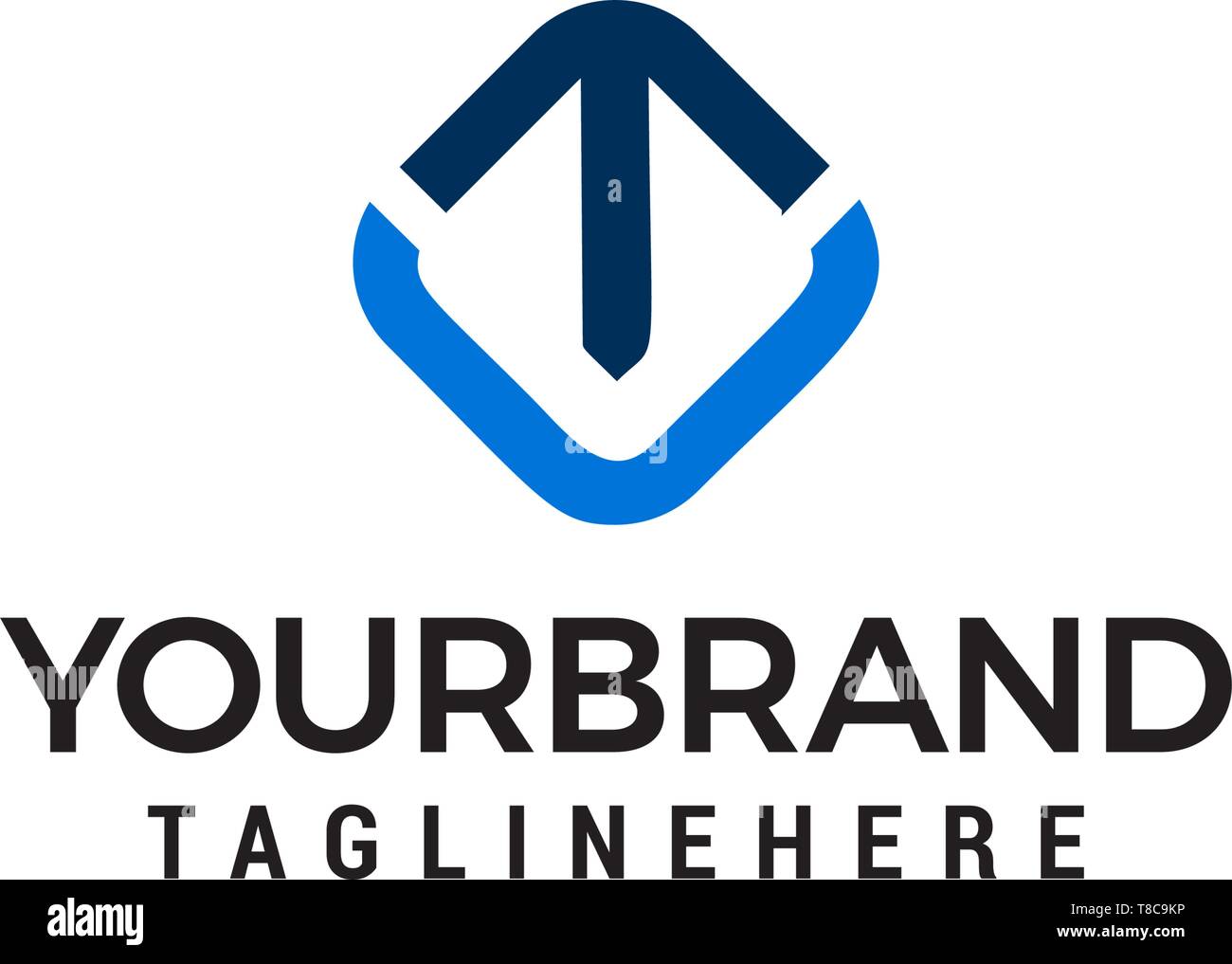 Simbolo freccia logo design concept vettore modello Illustrazione Vettoriale