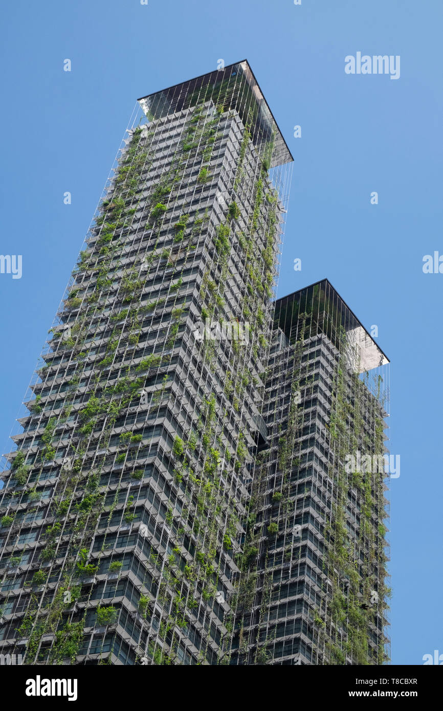 Il Le Nouvel green Twin towers dall architetto francese Jean Nouvel, Kuala Lumpur, Malesia Foto Stock