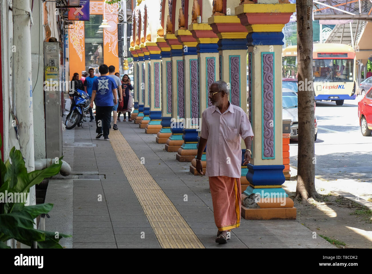 Scena di strada in Brickfields (Little India), Kuala Lumpur, Malesia Foto Stock