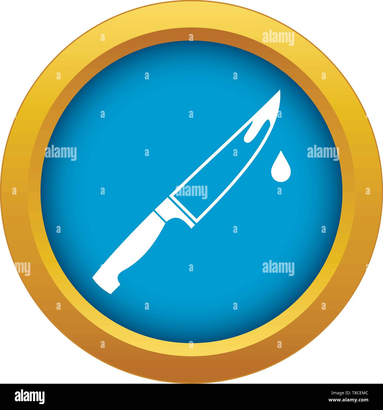 Coltello in acciaio icona vettore blu isolato Illustrazione Vettoriale