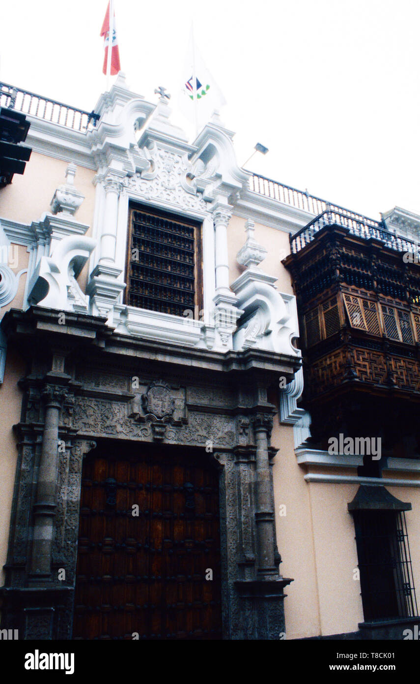 Palacio de la Torre Tagle, Lima Peru Foto Stock