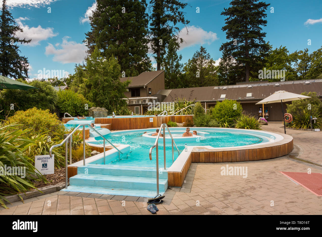 Hanmer Springs piscine termali e spa, Nuova Zelanda Foto Stock