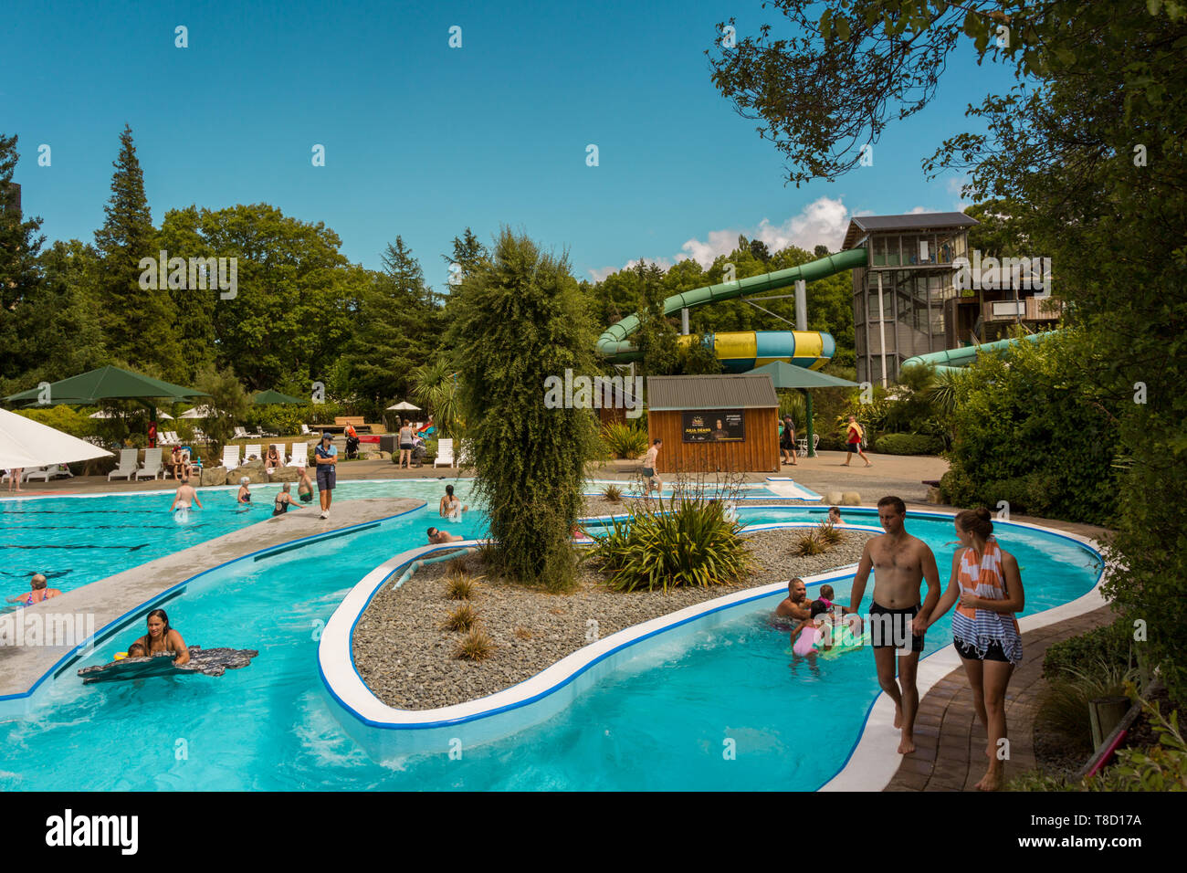 Hanmer Springs piscine termali e spa, Nuova Zelanda Foto Stock