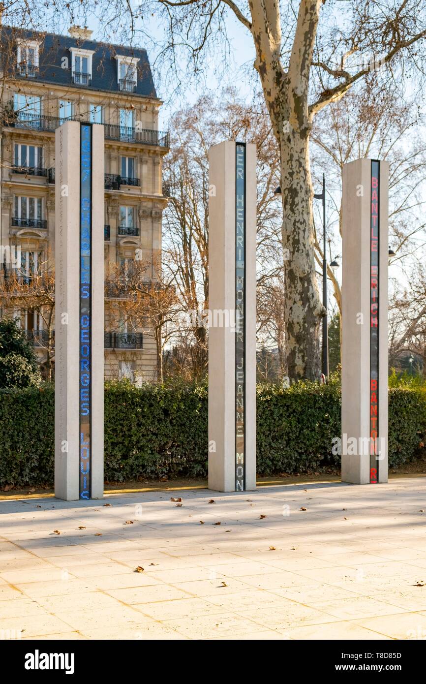 Francia, Parigi, Quay Branly, il memoriale nazionale della guerra di Algeria e combattimenti in Marocco e in Tunisia (cimiteri di guerra) Foto Stock