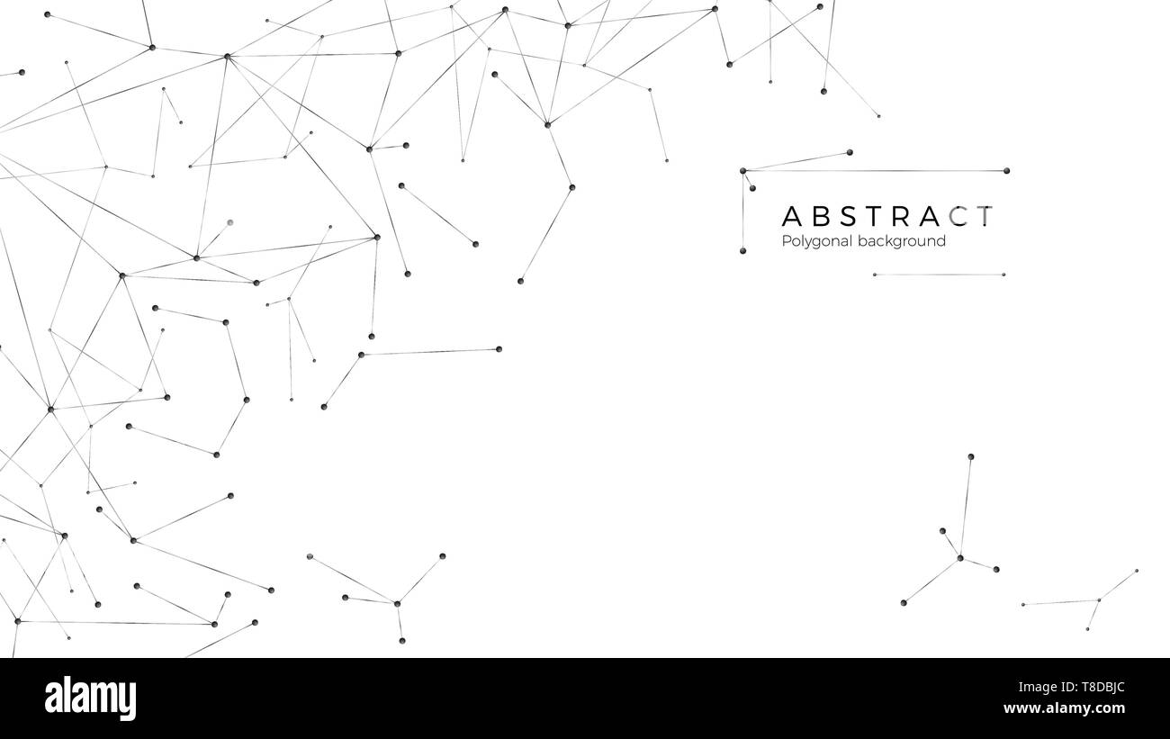 La Modellazione Grafica Internet o rete globale. Sfondo tecnologico. Struttura Molecolare - punti e linee. Illustrazione di vettore isolato su bianco backgr Illustrazione Vettoriale
