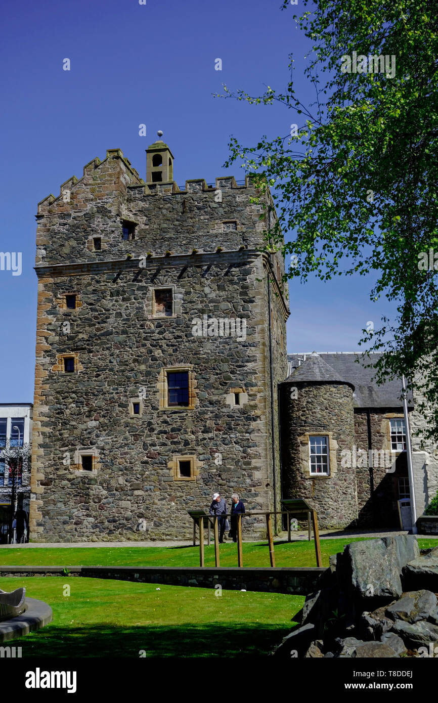 Castello di San Giovanni a Stranraer, Wigtownshire, Dumfries and Galloway, Scozia. Si tratta di un inizio torre cinquecentesca casa. Foto Stock
