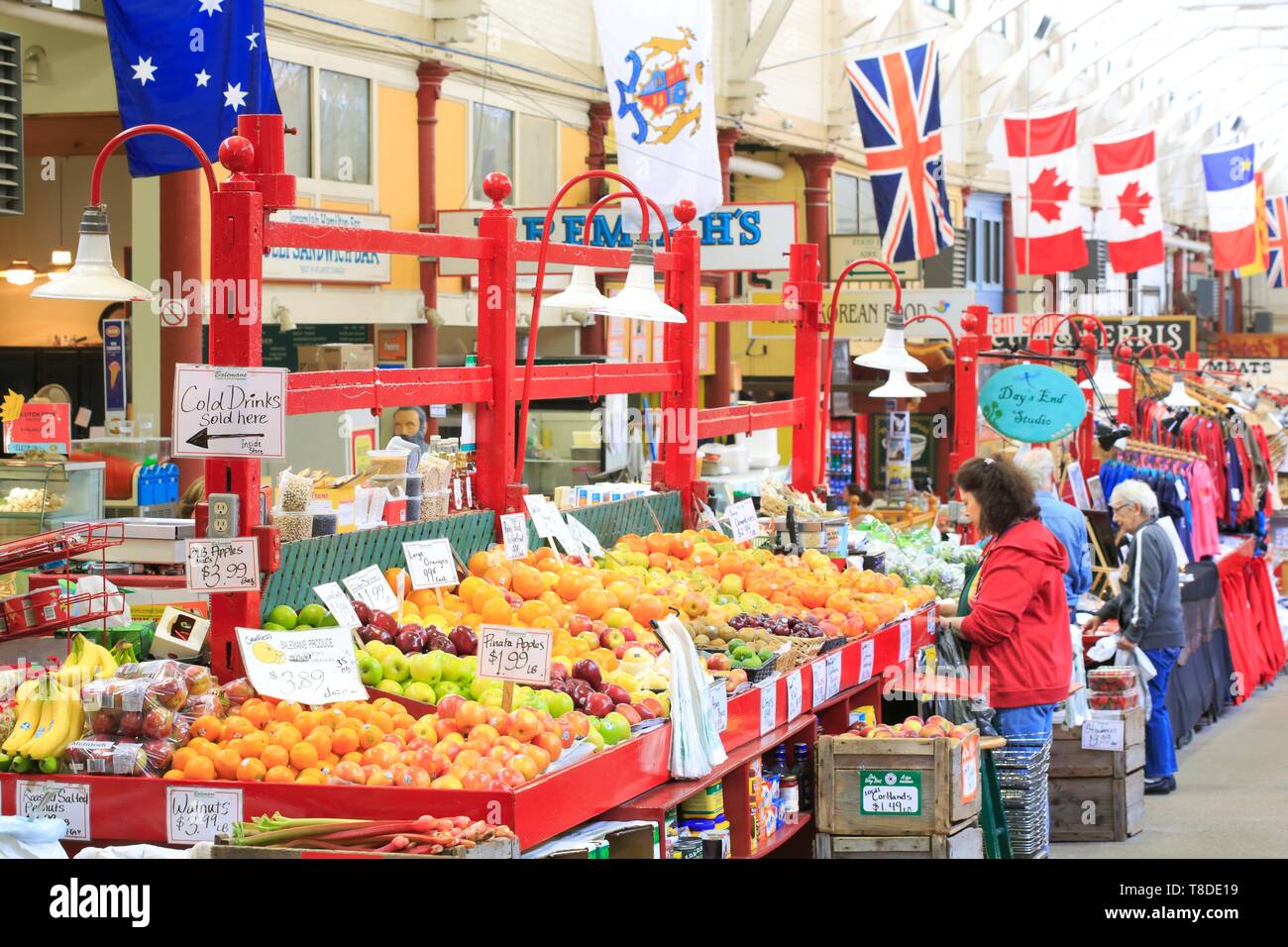 Canada, New Brunswick, San Giovanni, la Contea di San Giovanni o San Giovanni), il mercato stabilito in un 1876 edificio (stile Secondo Impero) è il più antico mercato canadese per i produttori locali Foto Stock