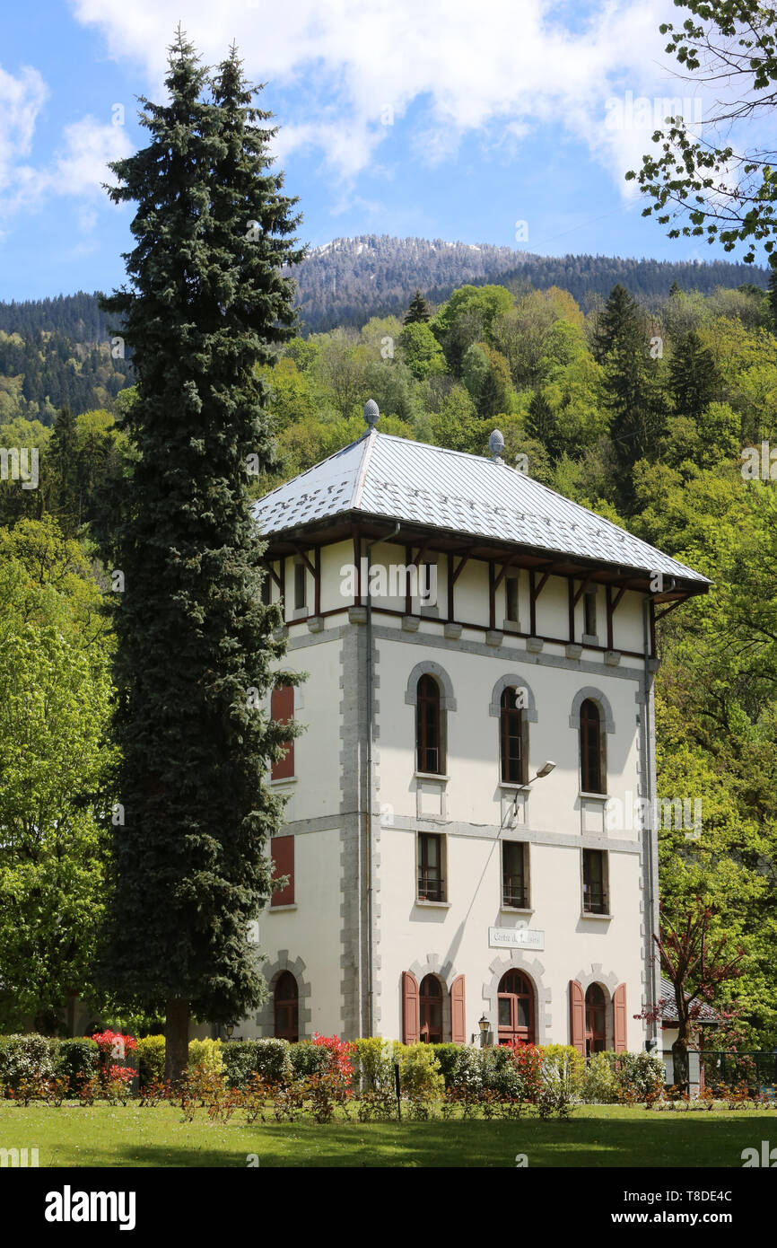 Centre de Loisirs du Fayet dans le parc Thermal. Saint-Gervais-les-Bains. Alta Savoia. Auvergne-Rhône-Alpi. Francia. Europa. Foto Stock
