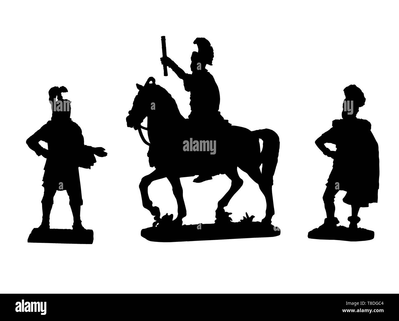 Gli ufficiali romani illustrazione. Set di 3 soldati romani. Legatus romano, tribune e officer. Foto Stock