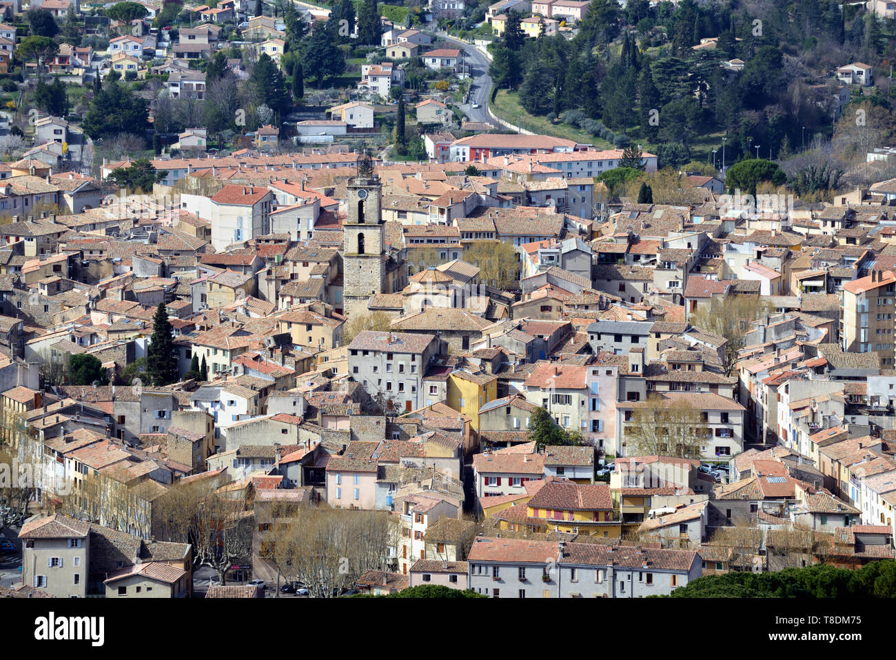 Vista su Manosque Città Vecchia Alpes-de-Haute-Provence Provence Francia Foto Stock