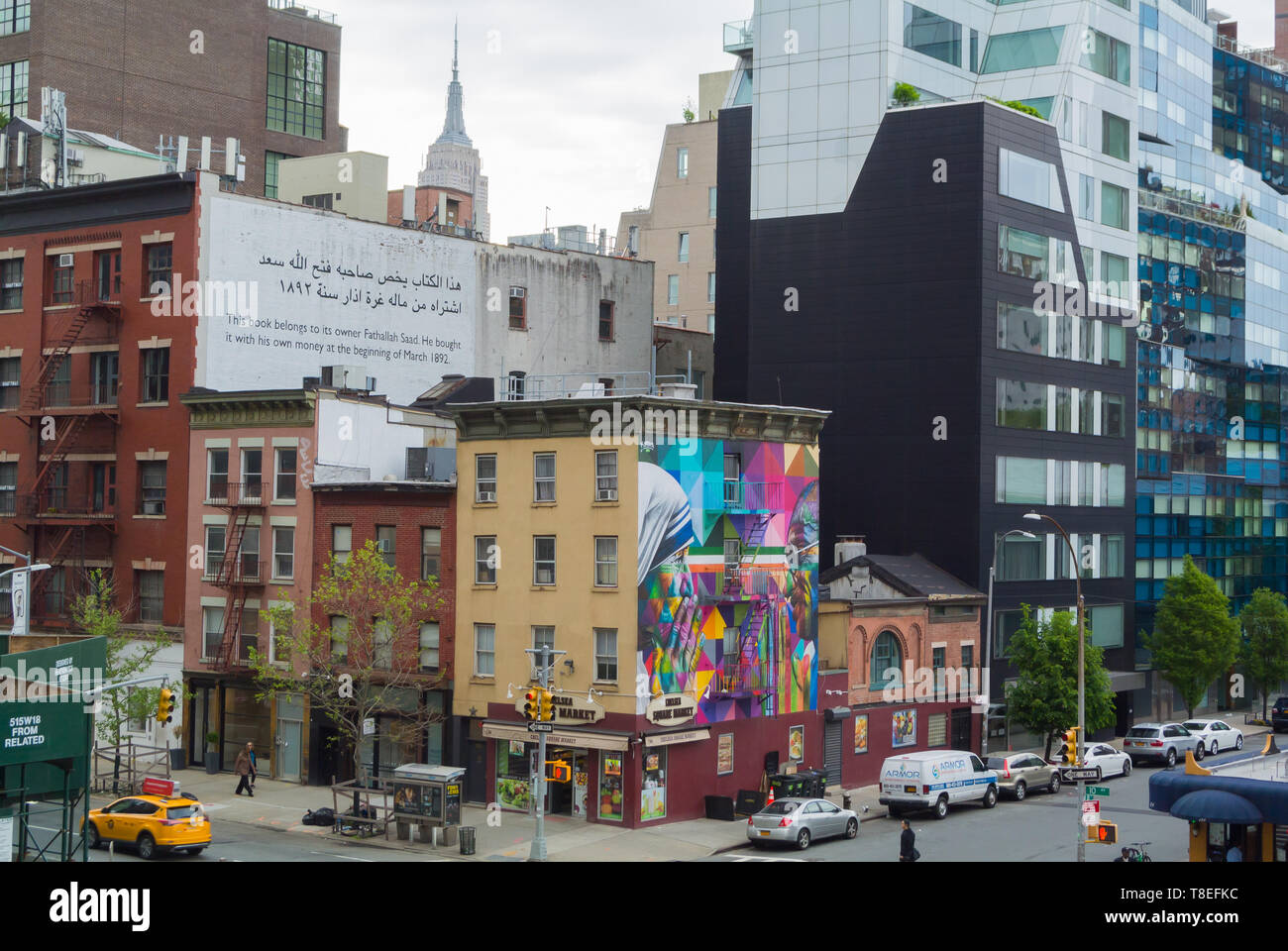 Colorati edifici in mattoni di Chelsea District di Manhattan, New York City, NY / STATI UNITI D'AMERICA, Stati Uniti d'America Foto Stock