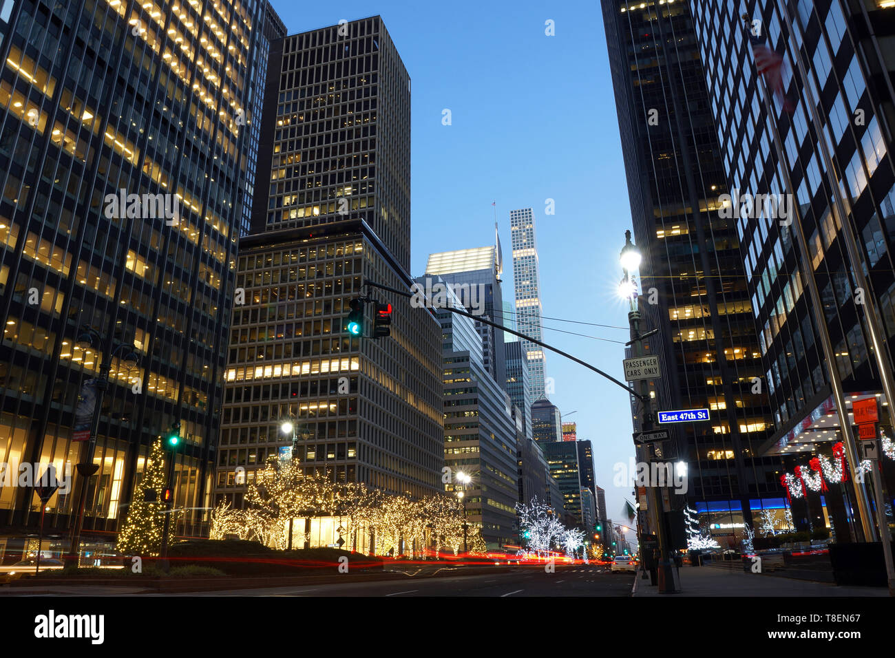 Natale, Park Avenue, New York Foto Stock