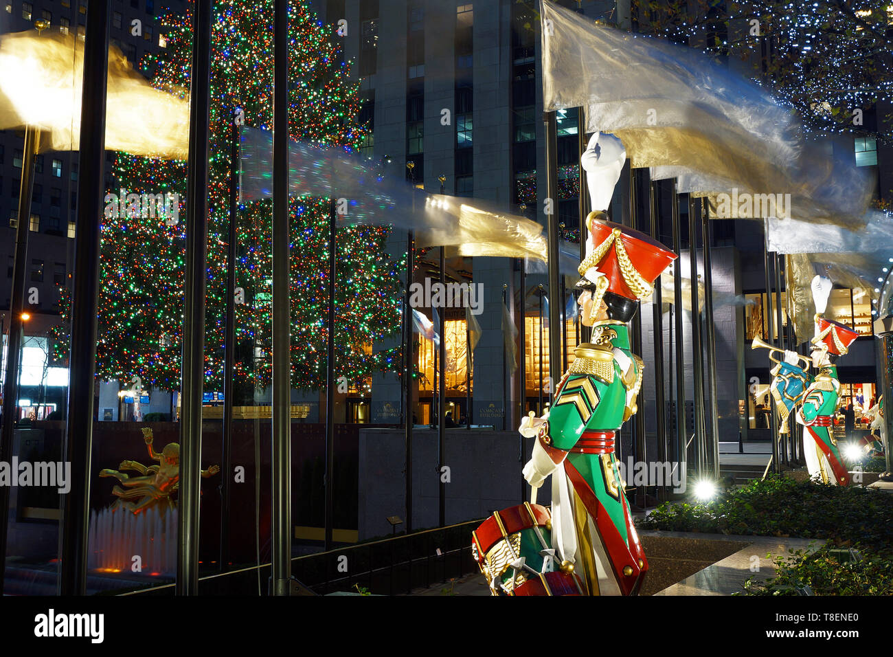 Natale al Rockefeller Center di New York Foto Stock