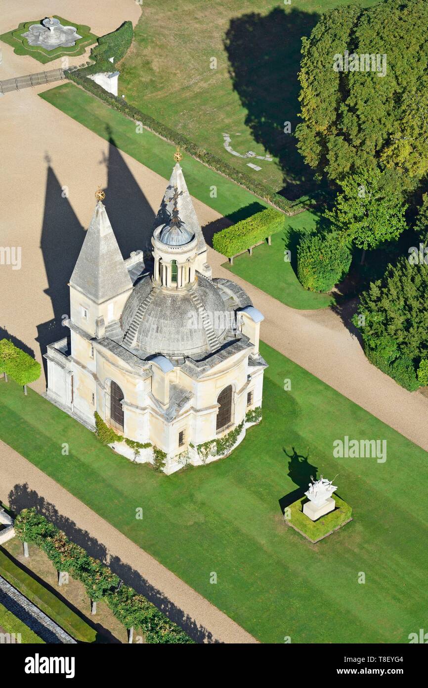 Francia, Eure et Loir, Chateau d'Anett, XVI secolo castello rinascimentale commissionato da Enrico II a Diane de Poitiers (vista aerea) Foto Stock