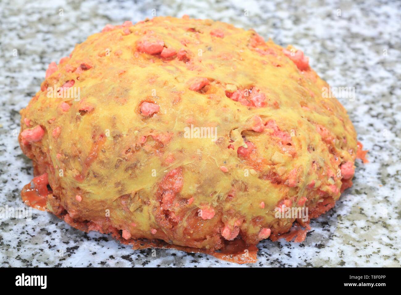 Francia, Rhone, Lione, città vecchia, classificato come patrimonio mondiale dall UNESCO, Pralus Saint Jean shop dove Praluline è realizzato (brioche con rosa schiacciata praline) inventato da Auguste Pralus nel 1955 a Roanne (Loire) Foto Stock