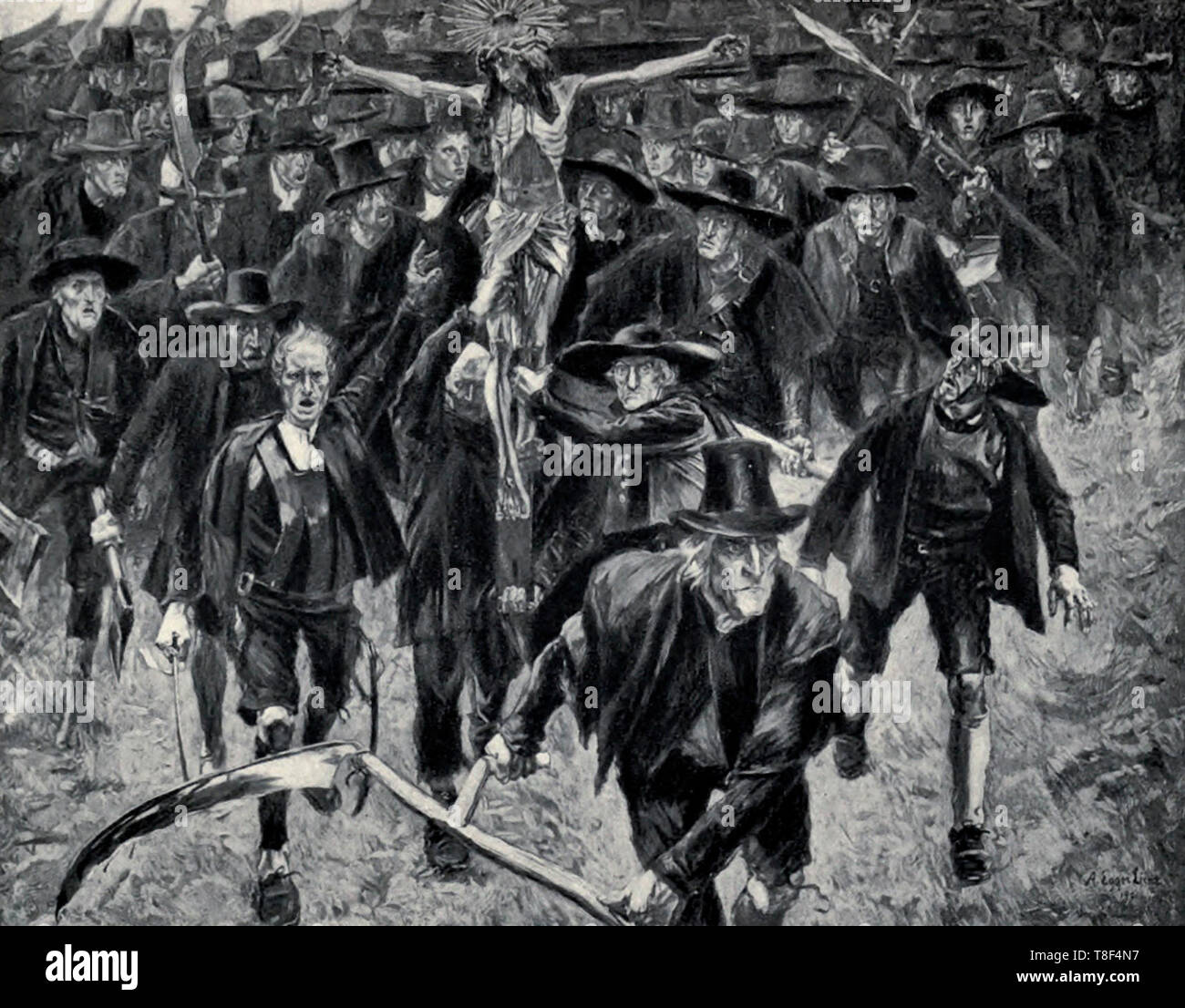 L'ultima chiamata alle armi dei Contadini Tirolesi durante l'invasione napoleonica Foto Stock