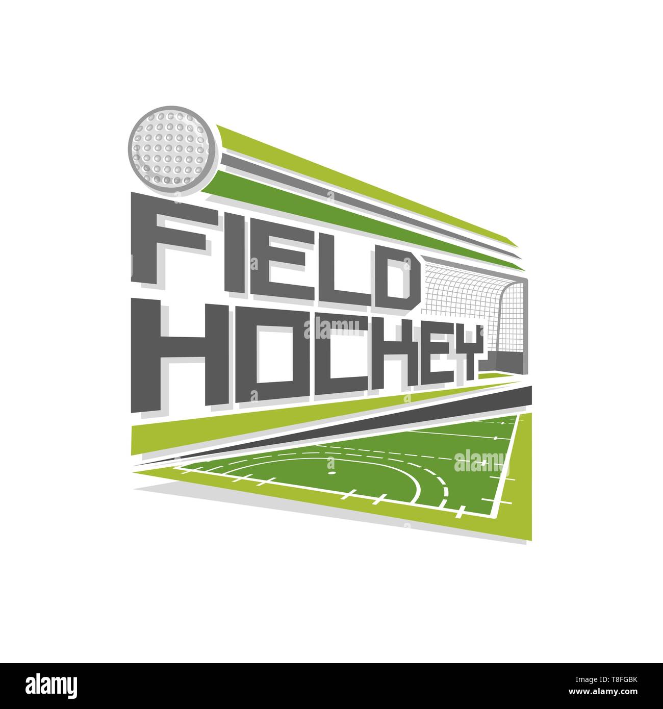 Il logo del vettore per il campo di hockey Illustrazione Vettoriale