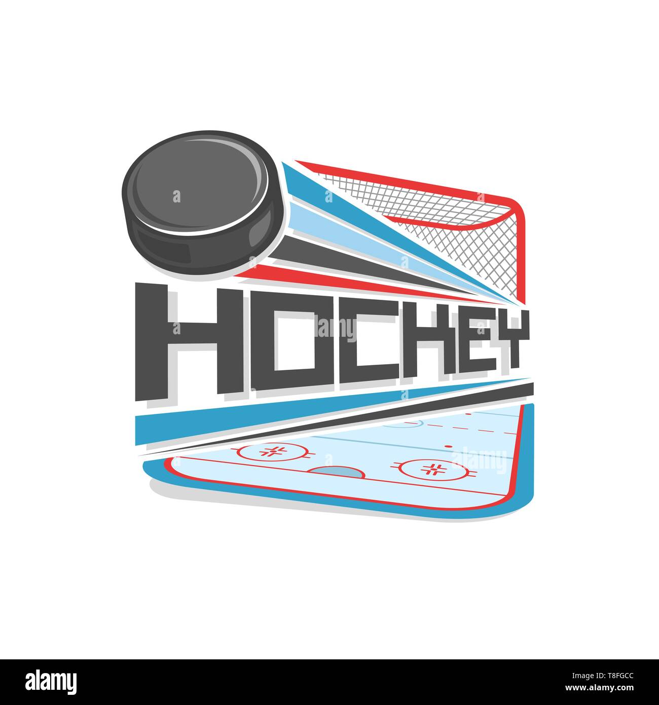 Il logo del vettore di hockey su ghiaccio Illustrazione Vettoriale