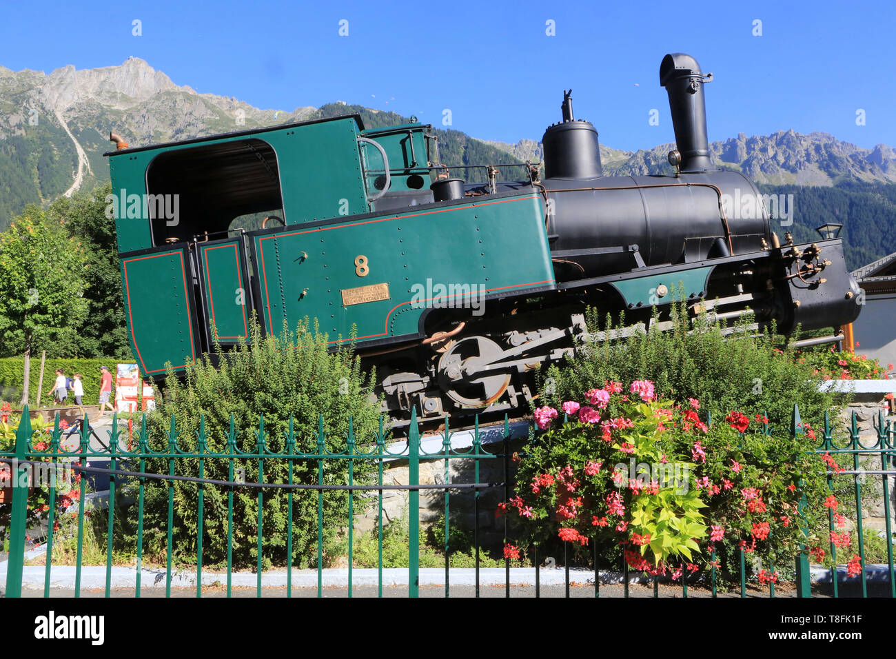 Locomotiva à Vapeur n° 6. Chemin de fer du Montenvert inauguré en 1904. Chamonix Monte Bianco. Foto Stock