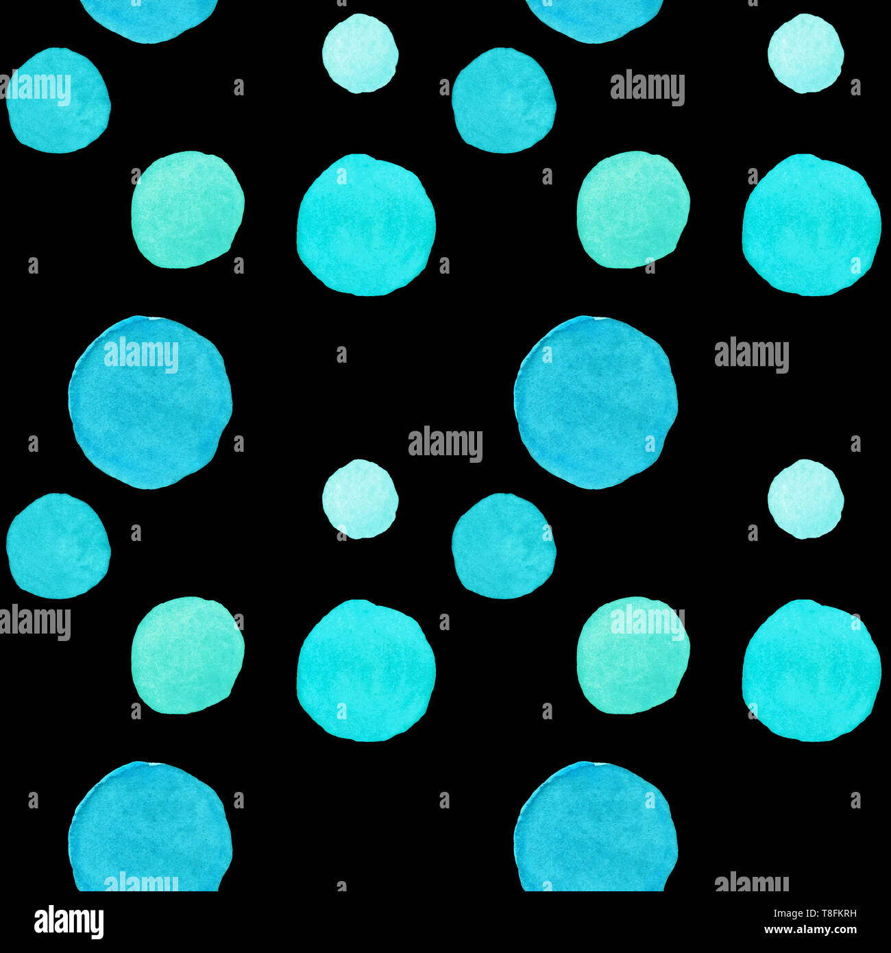 Acquerello semplice sfondo senza cuciture con punti e effetto neon Foto Stock