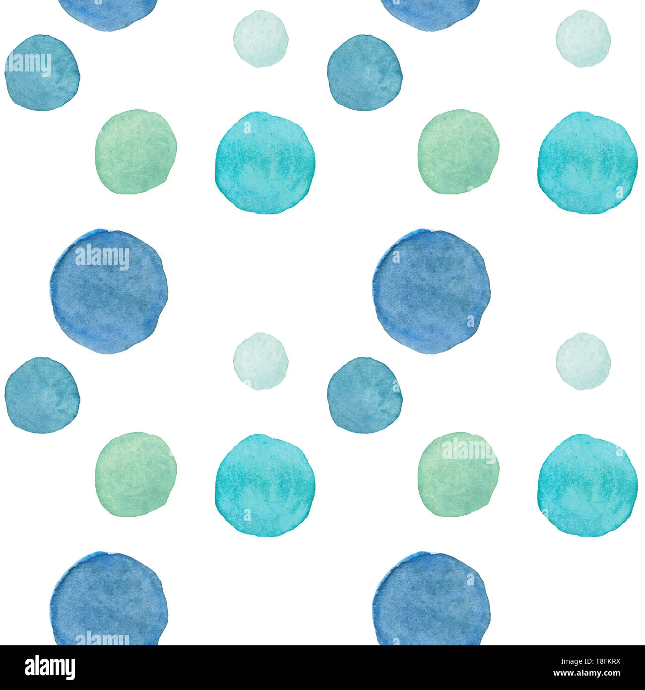 Acquerello semplice sfondo senza soluzione di continuità con la polka dots in colori tenui Foto Stock