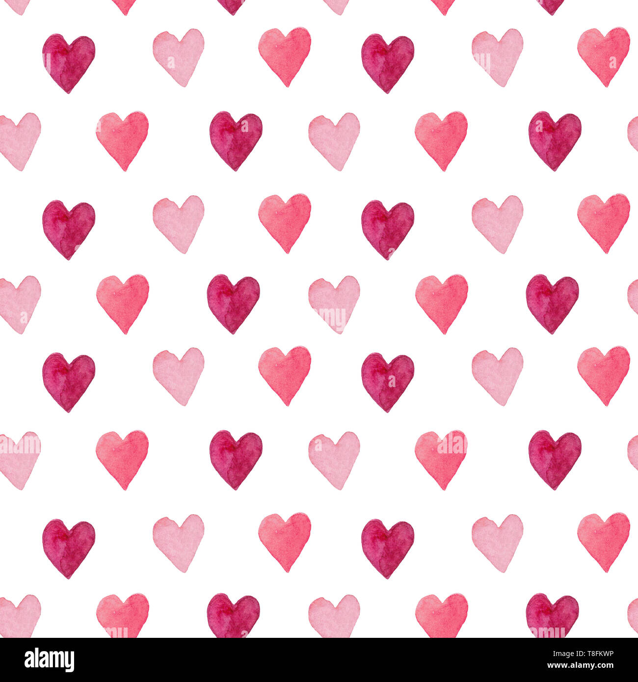 Acquerello semplice sfondo senza soluzione di continuità con il cuore Foto Stock