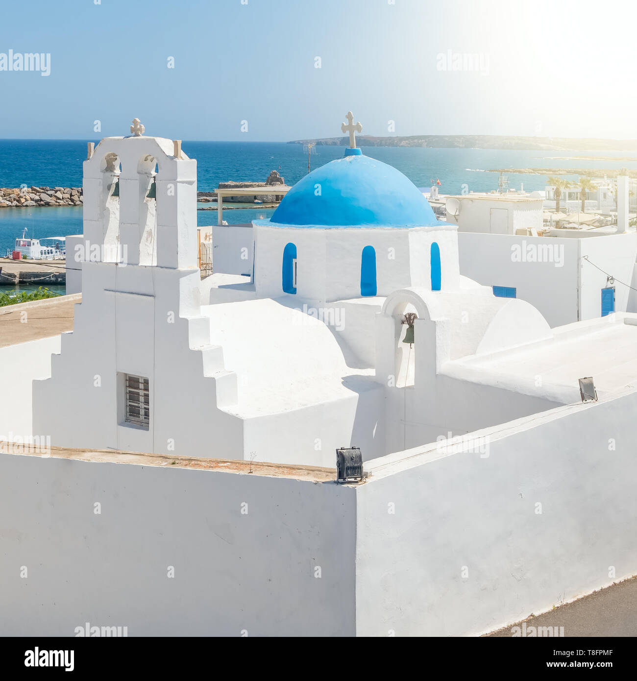 Cicladi chiesa greco ortodossa sull isola di Paros Foto Stock