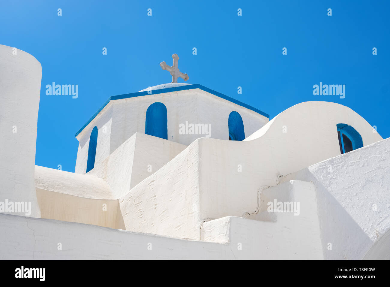 Cicladi chiesa greco ortodossa sull isola di Paros Foto Stock