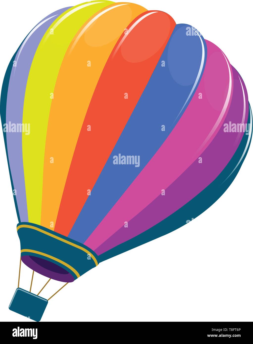 Una foto di una coloratissima mongolfiera, il vettore, il colore di disegno o illustrazione. Illustrazione Vettoriale