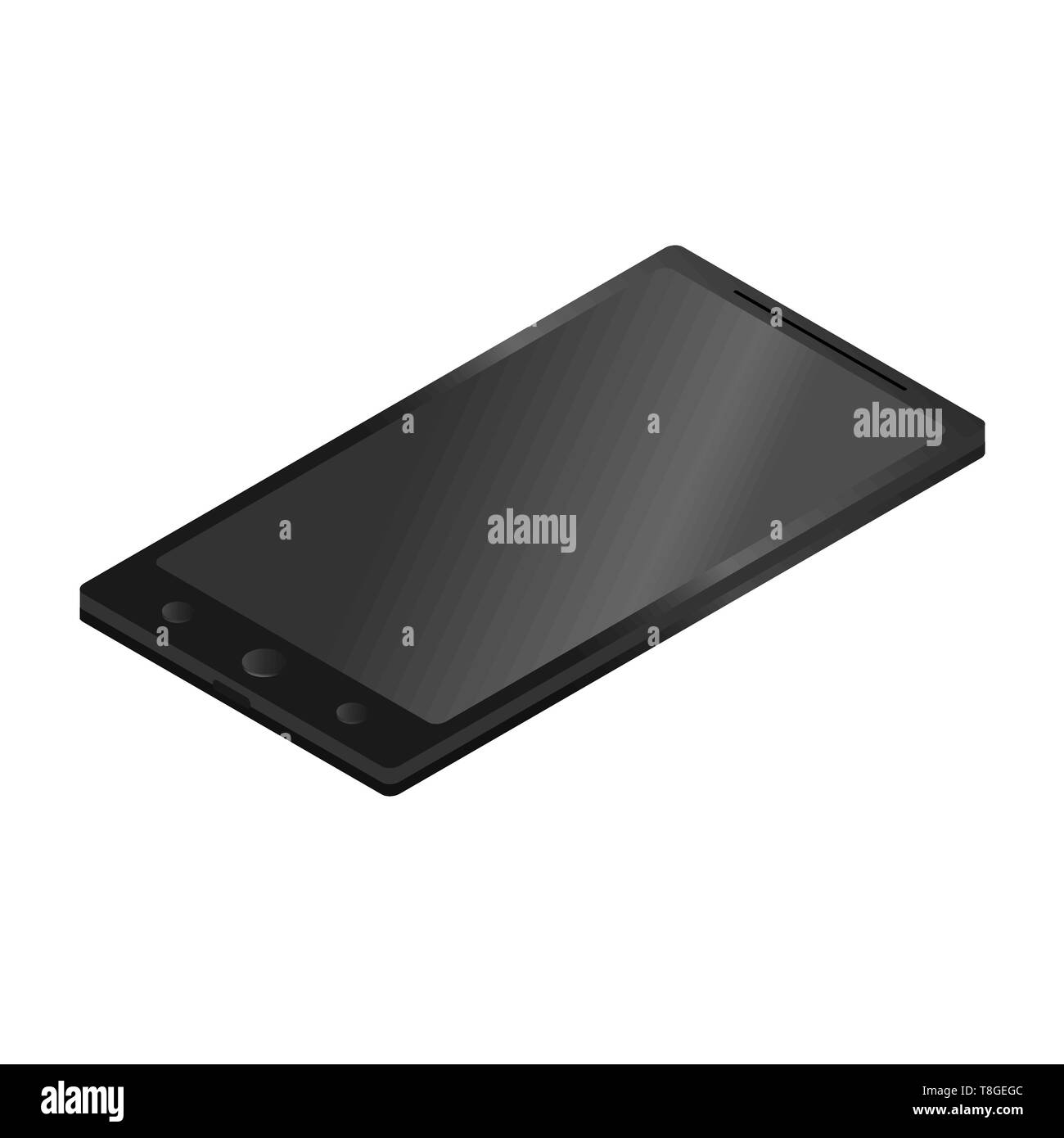 Telefono isometrica su uno sfondo bianco. Smartphone in stile isometrico. Vettore Illustrazione Vettoriale