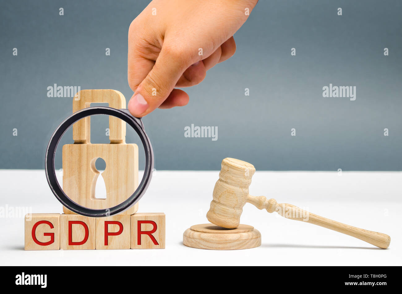 Il PILR concetto. Protezione dei dati il Regolamento. Cyber sicurezza e privacy. Legge sulla protezione dei dati e la privacy per tutte le persone all' interno dell' Unione europea Foto Stock