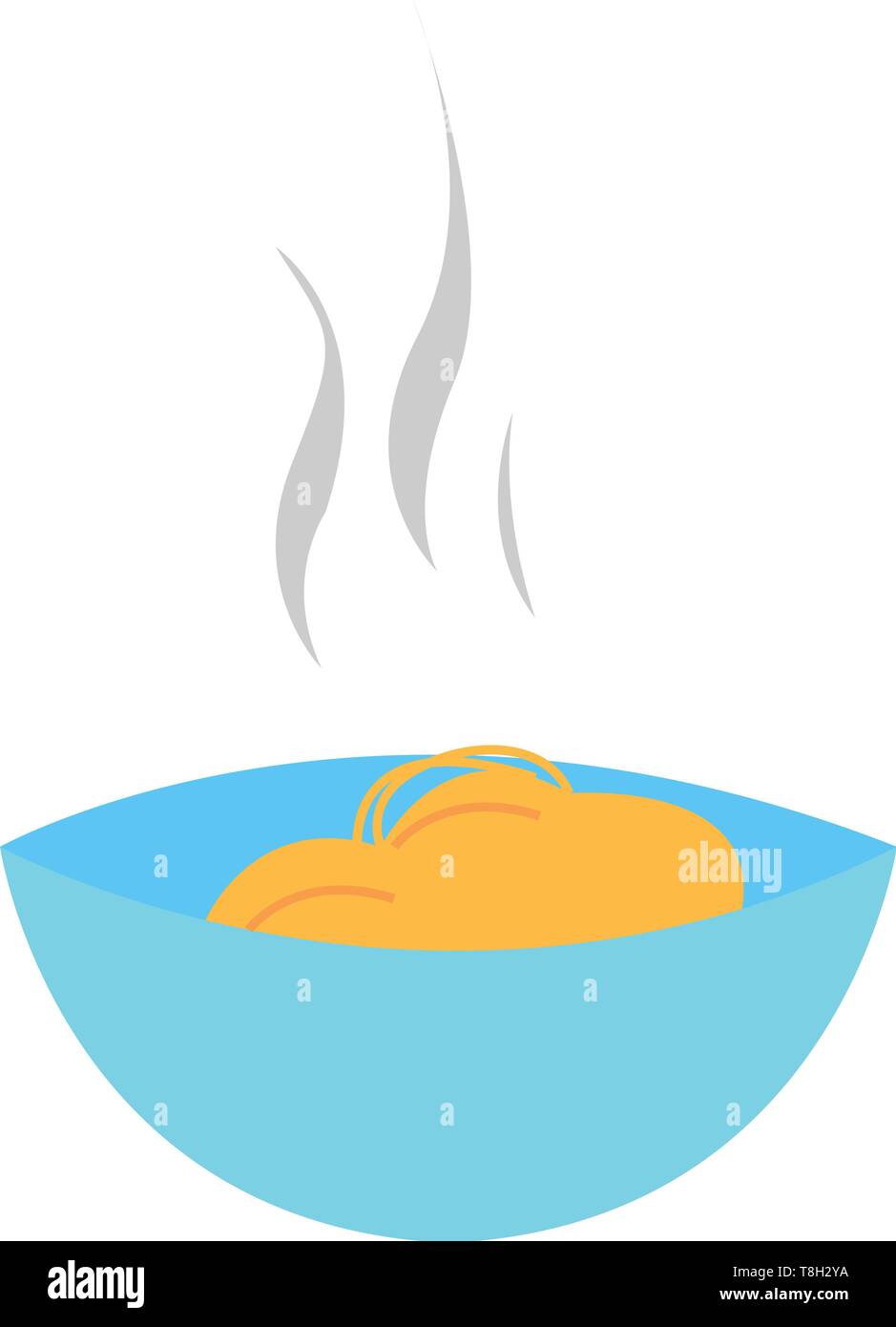 Spaghetti disegnati a mano design, illustrazione, vettore su sfondo bianco. Illustrazione Vettoriale