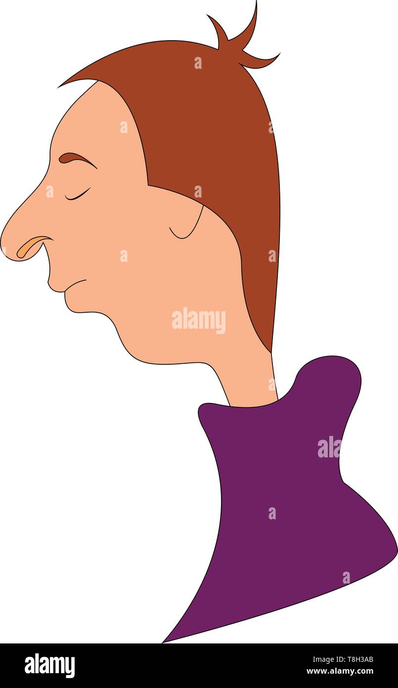 Uomo che indossa un maglione disegnati a mano design, illustrazione, vettore su sfondo bianco. Illustrazione Vettoriale