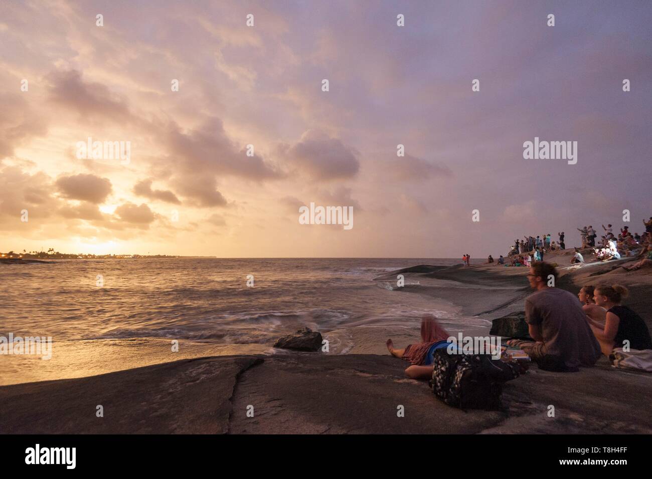 Francia, Guiana francese, Kourou, lancio di Ariane 5 ECA 571 Foto Stock