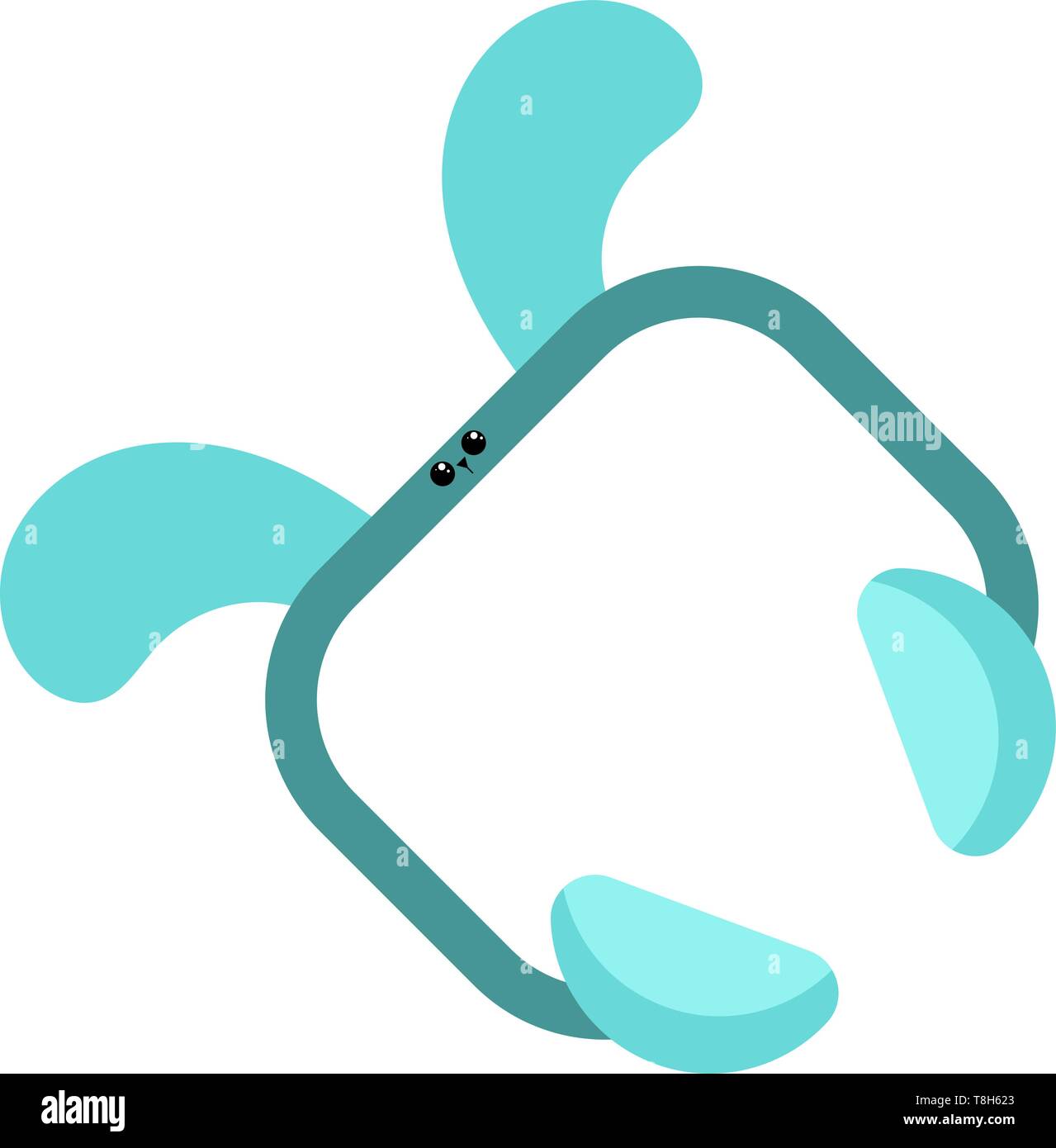 Un think blue bunny con grandi orecchie, il vettore, il colore di disegno o illustrazione. Illustrazione Vettoriale