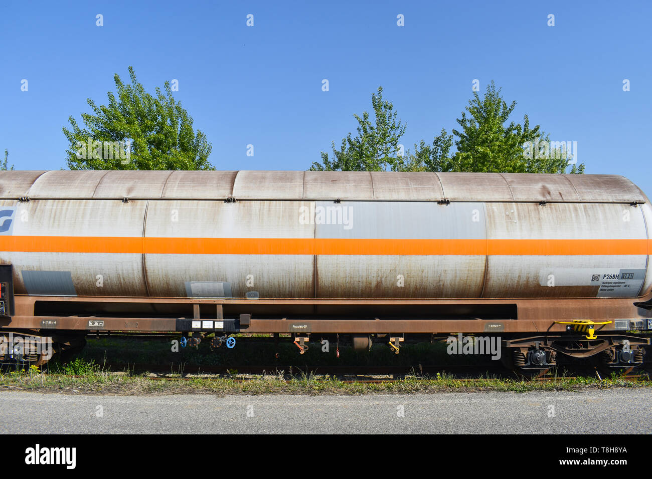 Bucarest, Romania - 20.04.2019 - Treno tanker Foto Stock