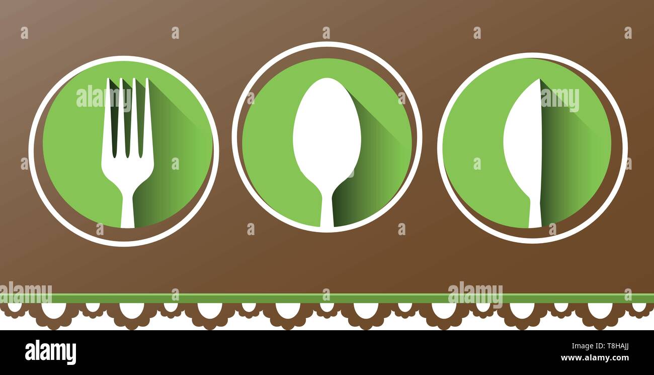 Posate il set di icone di banner Illustrazione Vettoriale