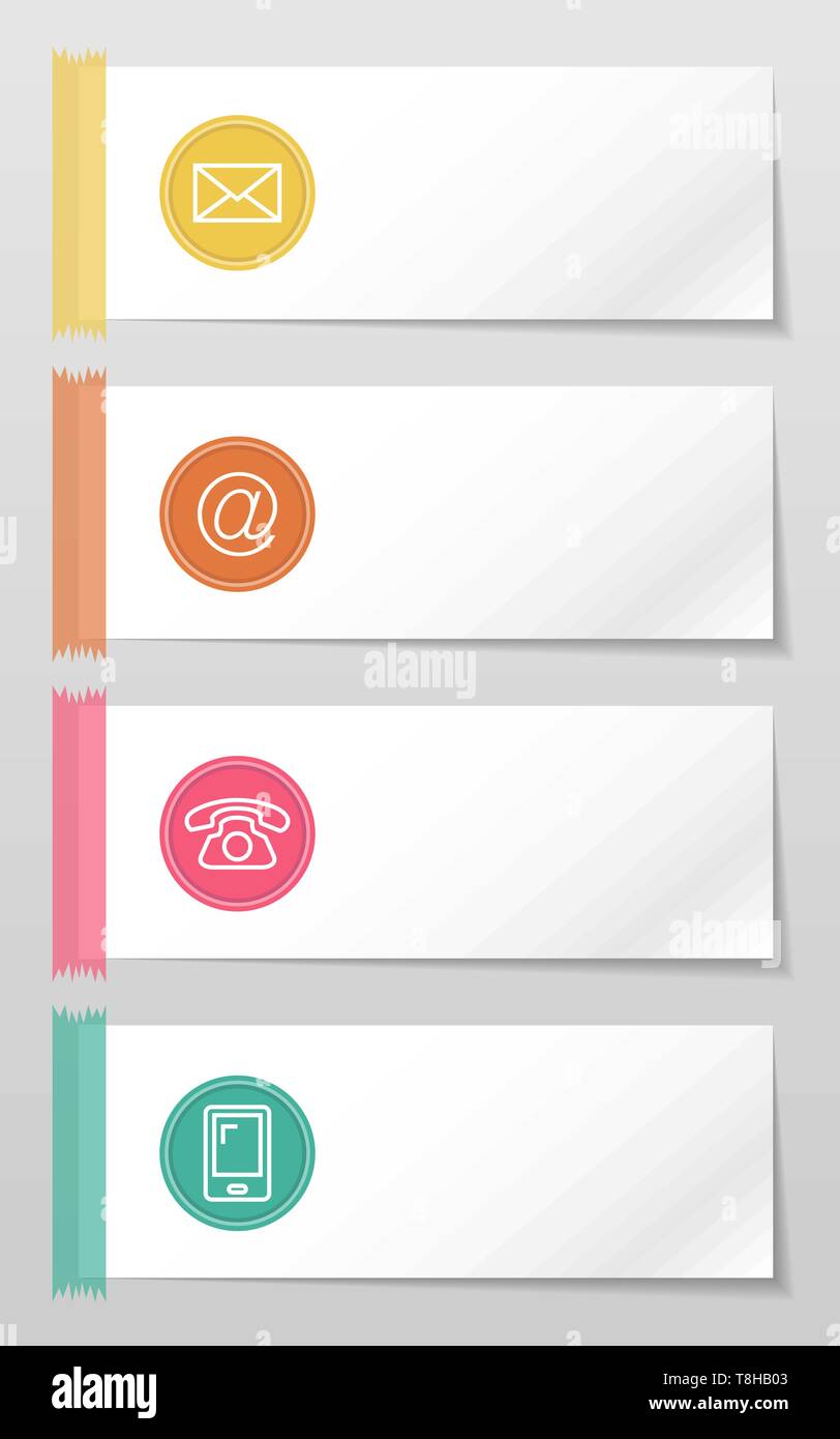 Icone di comunicazione carta vettore di design Illustrazione Vettoriale