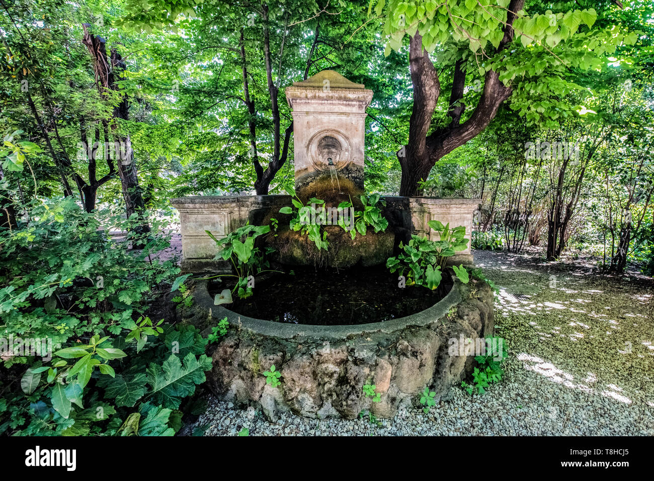 Lazio Roma - una fontana nel parco del Casale di San Pio V (San Pio V Casa) complesso Foto Stock