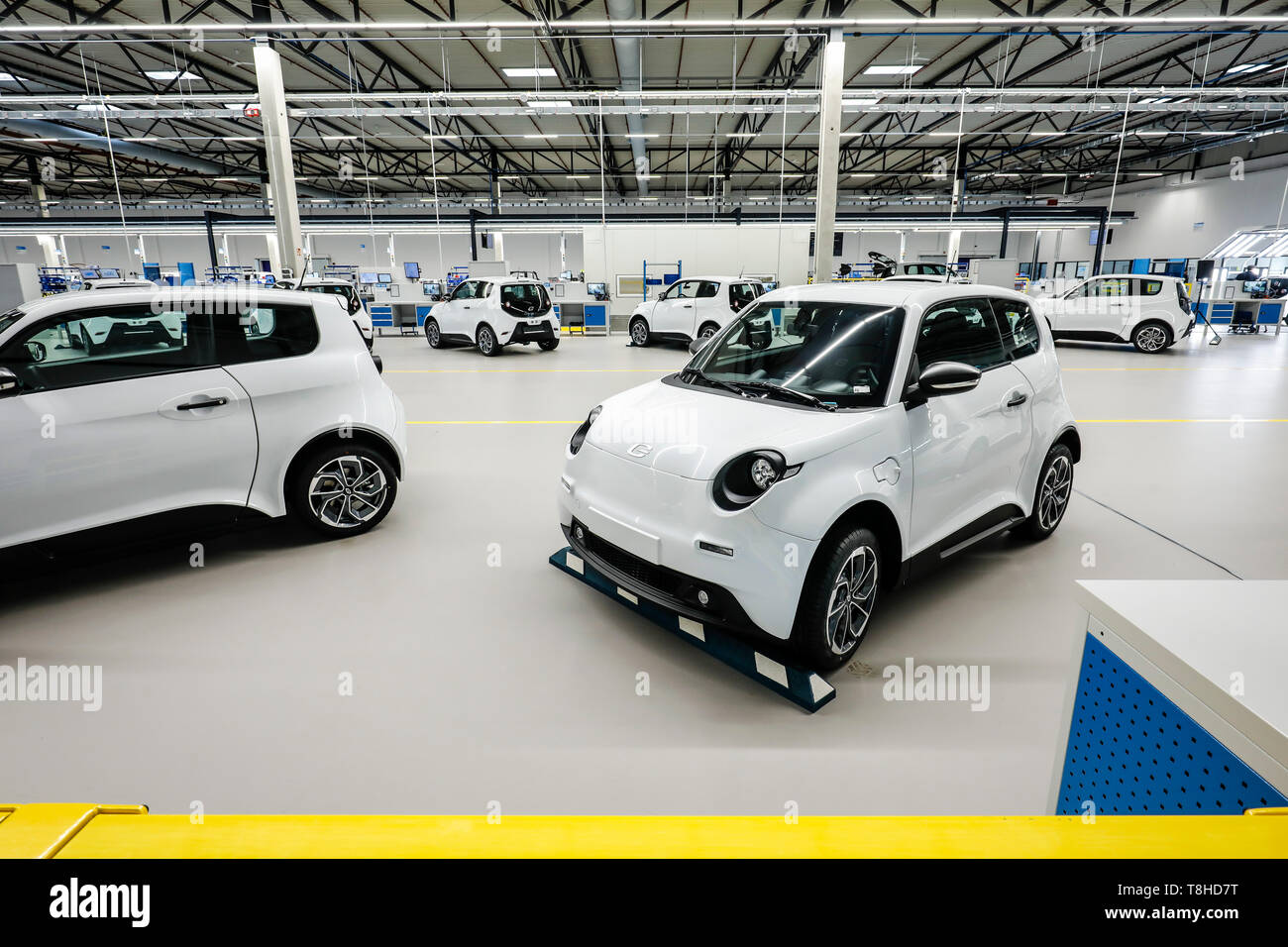 Aachen, Renania settentrionale-Vestfalia, Germania - e.GO Mobile offre il primo e.go la vita di auto elettriche da Aachen impianto di assemblaggio. Aachen, Nordrhein-We Foto Stock