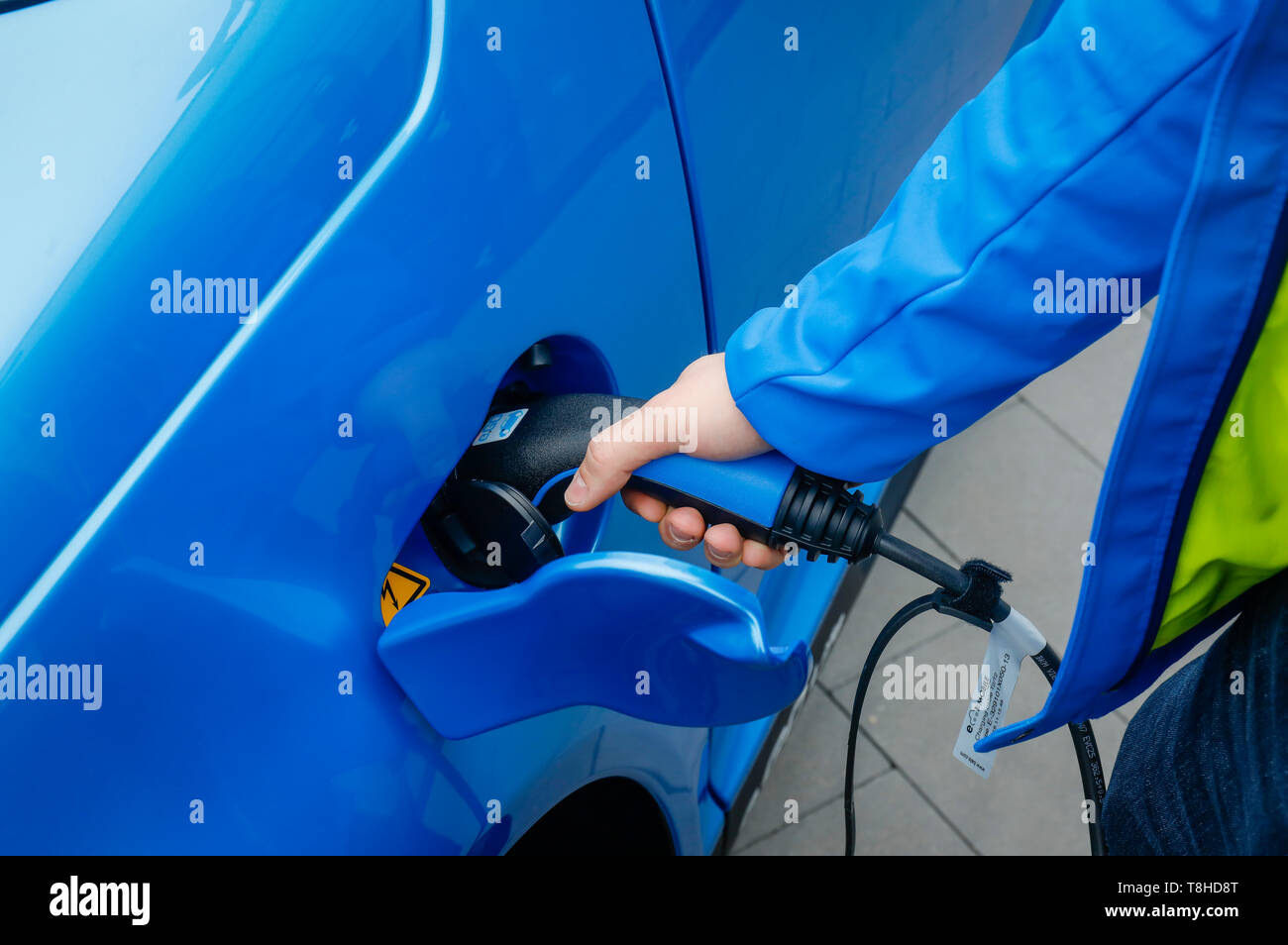 Aachen, Renania settentrionale-Vestfalia, Germania - auto elettrica stazione di ricarica, e.GO Mobile offre il primo e.go la vita di auto elettriche da Aachen assemb Foto Stock