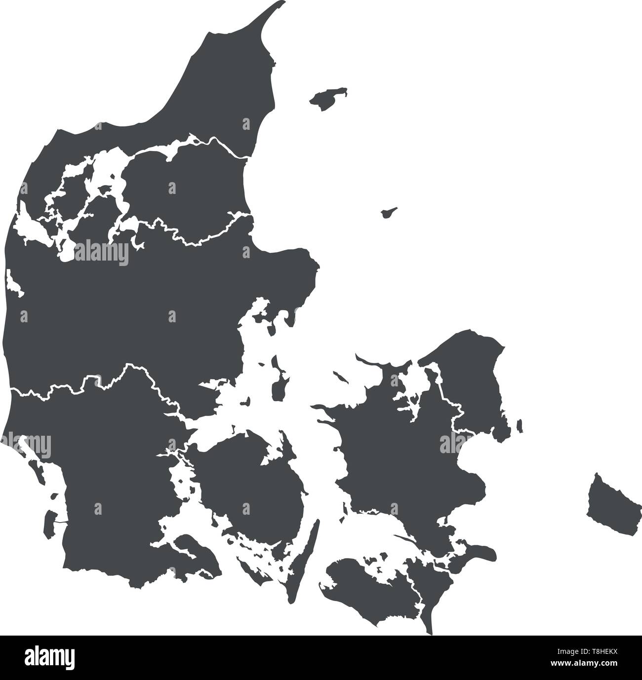 Mappa Danimarca Illustrazione Vettoriale