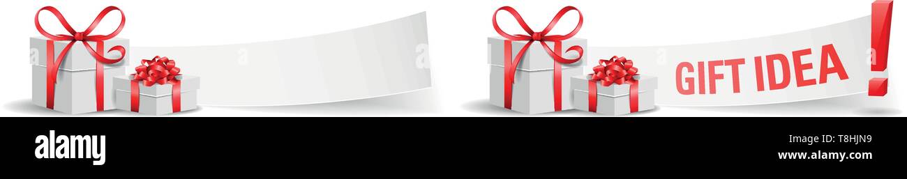 Confezioni regalo con carta (idea regalo) impostata Illustrazione Vettoriale