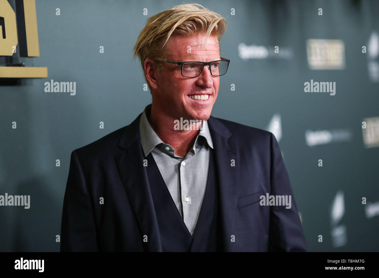 WEST HOLLYWOOD, Los Angeles, California, Stati Uniti d'America - 10 Maggio: Jake Busey arriva a Los Angeles prima di spettro originali dell 'L.A.'s Finest" tenutosi al Sunset Tower Hotel il 10 maggio 2019 in West Hollywood, Los Angeles, California, Stati Uniti. (Foto di Xavier COLLIN/Image Press Agency) Foto Stock