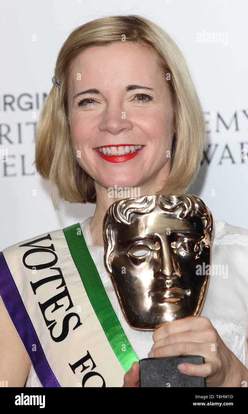 Londra, UK . Lucy Worsley a Virgin Media televisione BAFTA Awards 2019 - Sala stampa presso la Royal Festival Hall di Londra il 12 maggio 2019 . Ref: LMK73 -J4881-130519 Keith Mayhew/punto di riferimento media. . Credito: LMK MEDIA/Alamy Live News Foto Stock