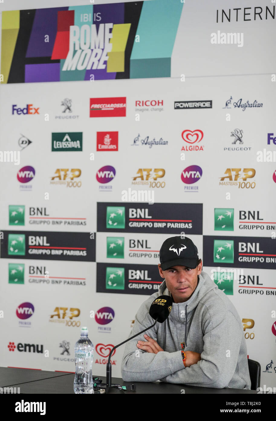 Roma, Italia. 13 Maggio, 2019. Roma, IBI 19 Bnl Internazionali Tennis - Rafael Nadal conferenza stampa Credit: Indipendente Photo Agency Srl/Alamy Live News Foto Stock