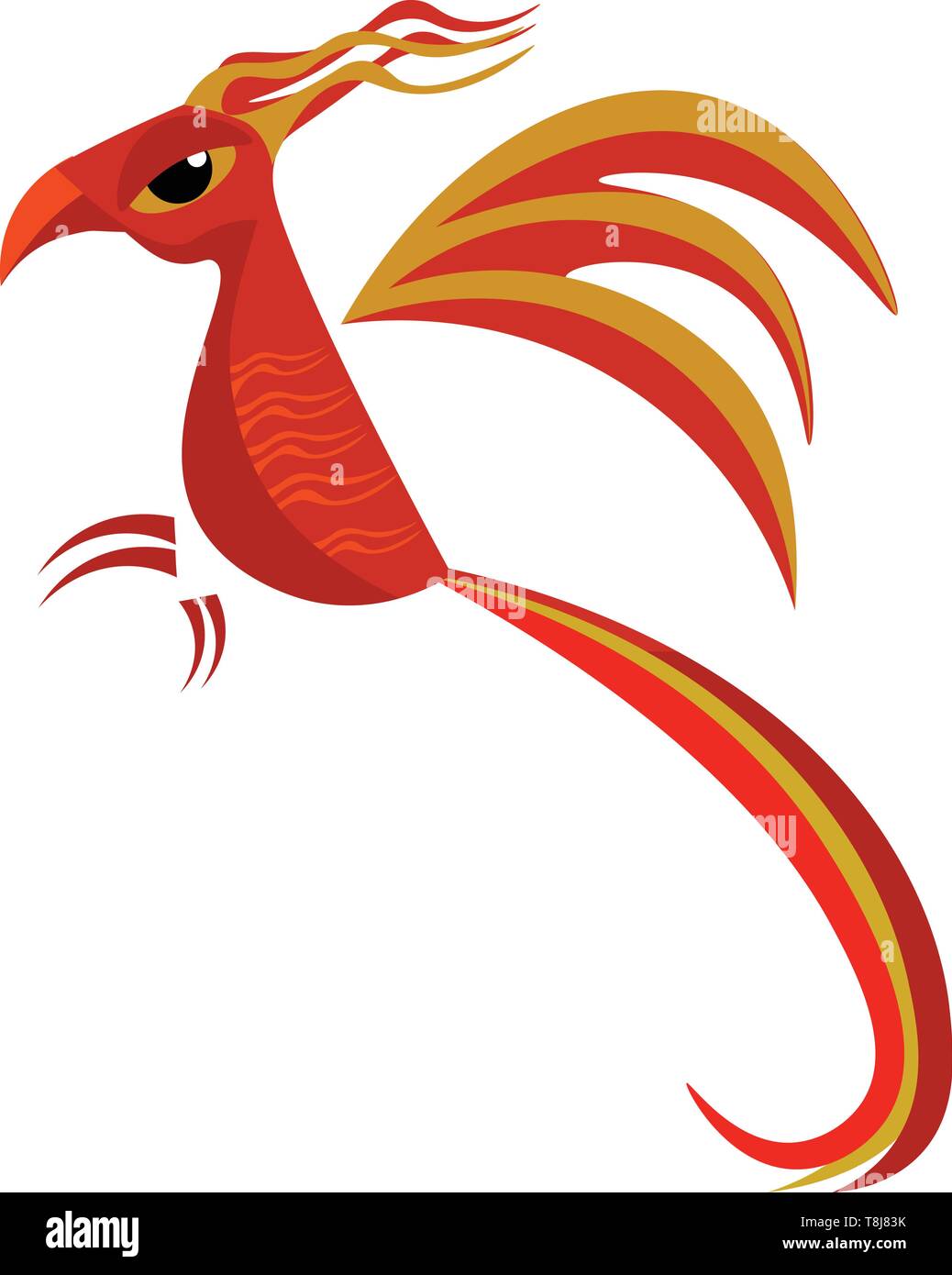 Un potente magica raptor in volo è considerato essere immortale, secondo la mitologia greca, il vettore, il colore di disegno o illustrazione. Illustrazione Vettoriale