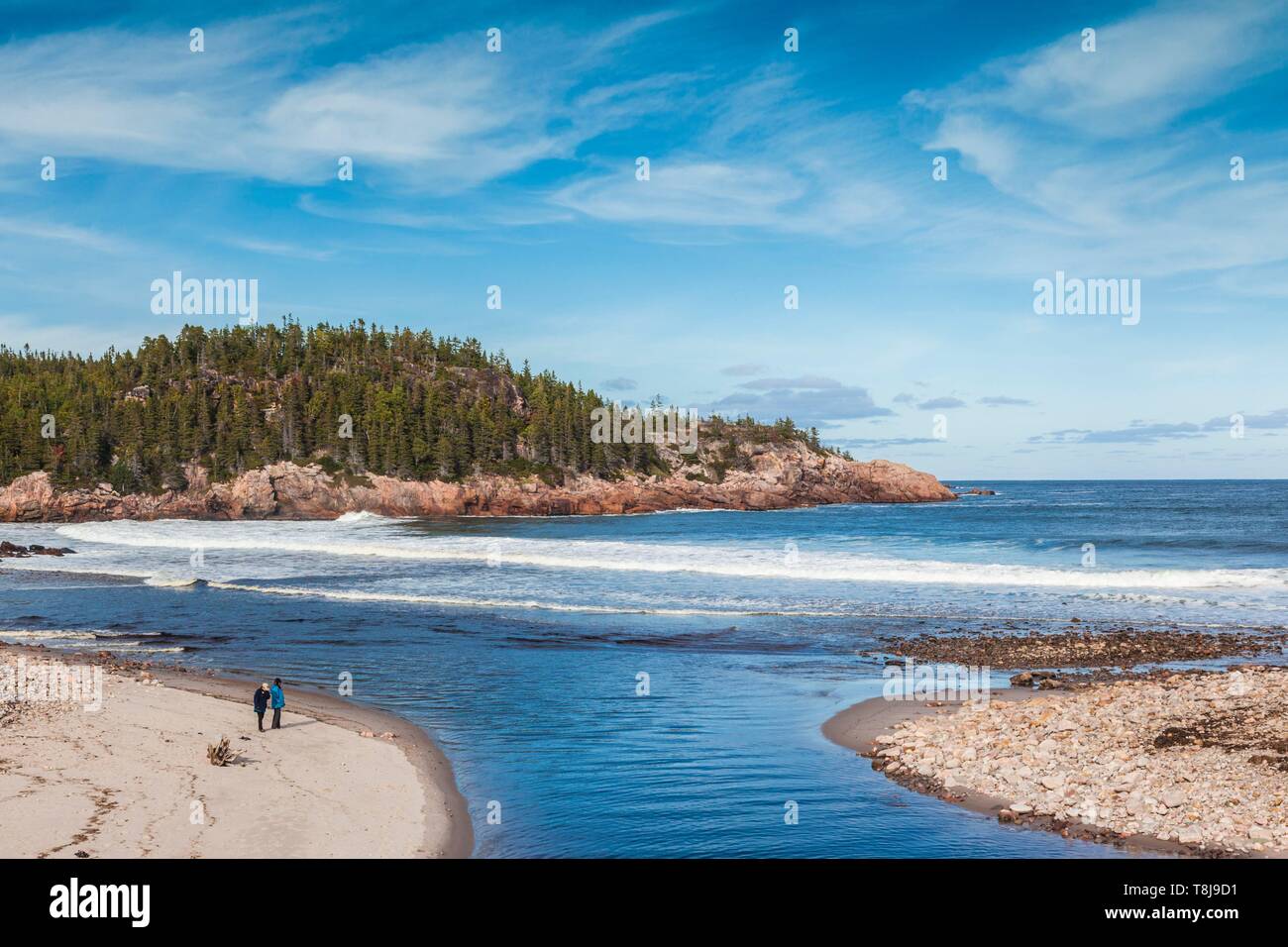 Canada, Nova Scotia, Cabot Trail, Cape Breton Highlands National Park, Ruscello Nero Beach Foto Stock