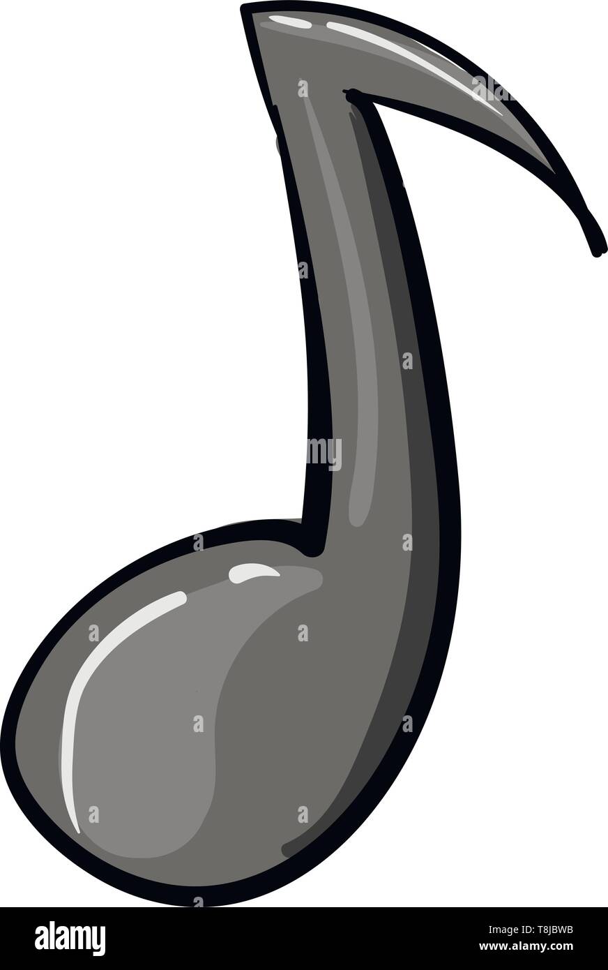 Un disegno a colori di una nota musicale, il vettore, il colore di disegno o illustrazione. Illustrazione Vettoriale