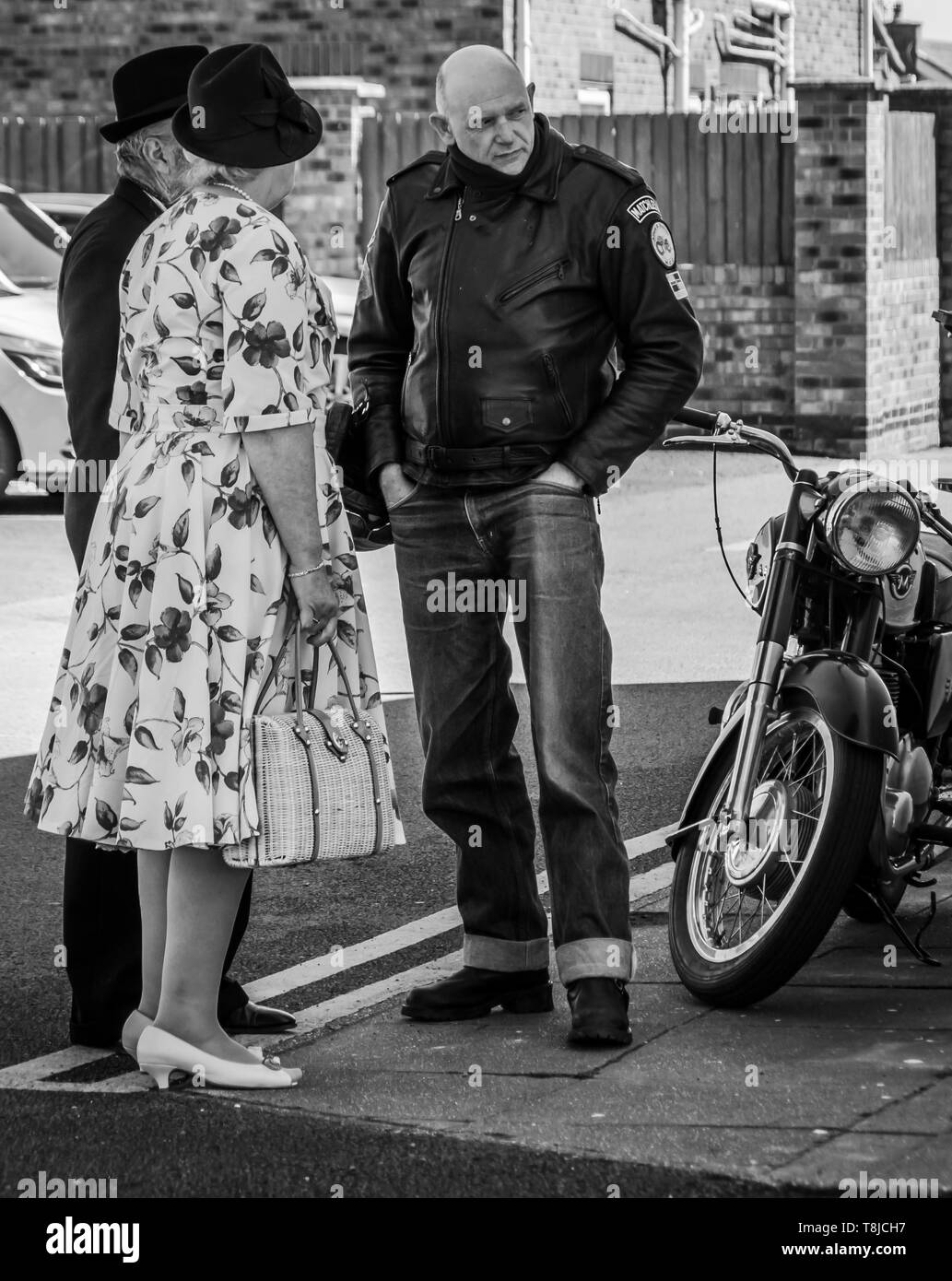 1950 re-enactors al festival vintage Foto Stock